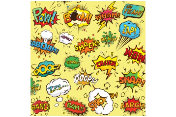 Vibrant Comic Book Style Graphic: A Collection of Exciting Sound Effects