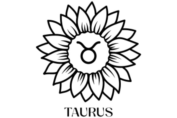 Stylized Taurus Logo with Flower Design