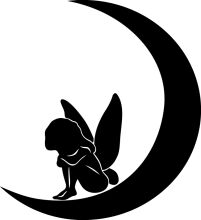 Silhouette of a Fairy on a Crescent Moon