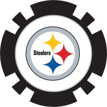 Pittsburgh Steelers Logo with Gear Background