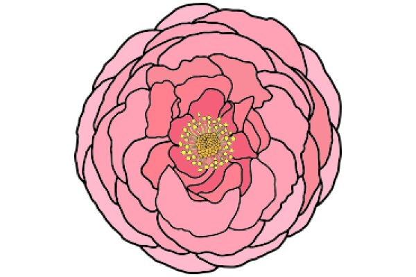 Vivid Pink Flower with a Yellow Center