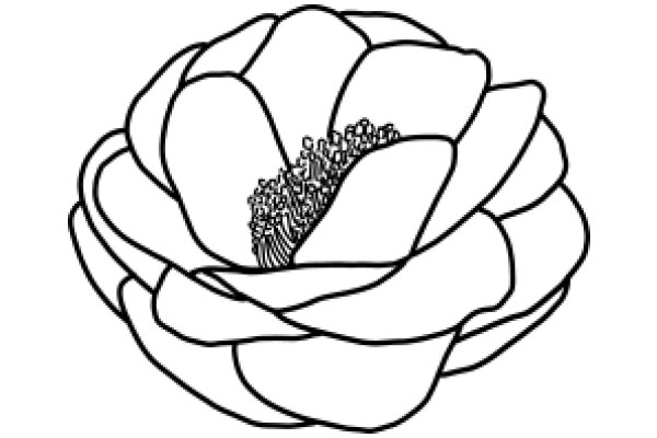 Stylized Artwork of a Flower with a Textured Center