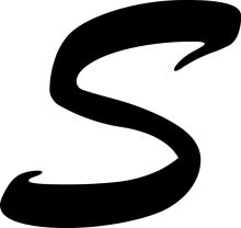 Stylized Letter 'S' in Black and White