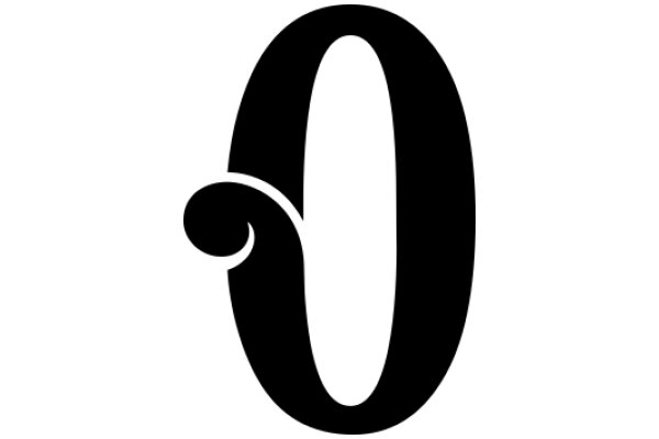 Stylized Black Letter 'O' with a Curve