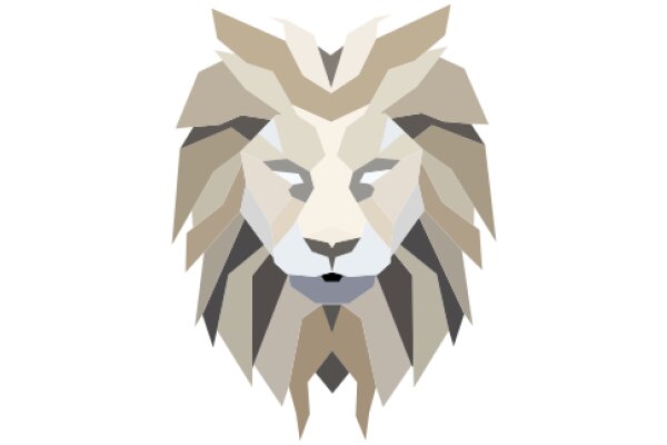 Stylized Lion Portrait with Abstract Design