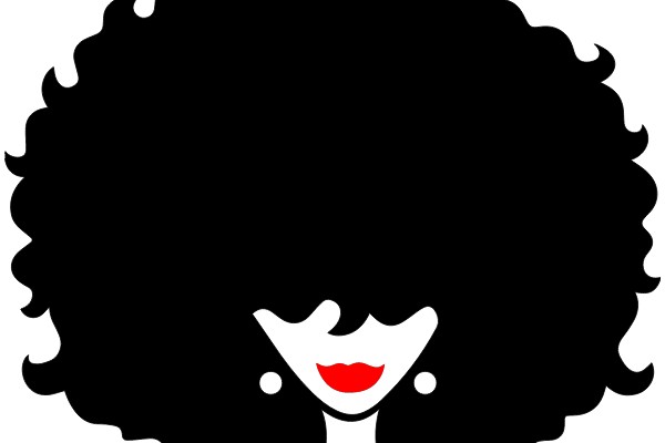 Stylized Portrait of a Person with Curly Hair and Red Lipstick