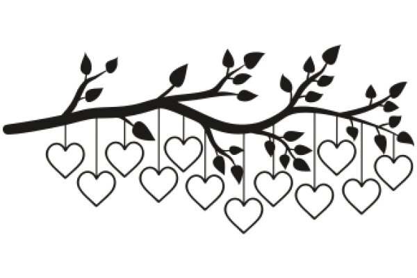 Elegant Tree Decoration with Heart-Shaped Leaves