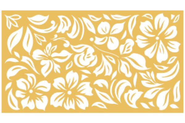 Elegant Floral Pattern on a Yellow Background