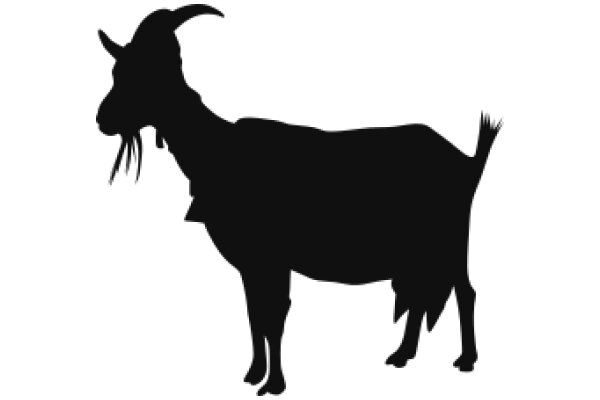 A Silhouette of a Goat with Horns and a Beard