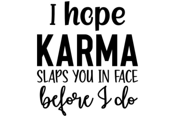 Hopeful Quote: Karma Slaps You in Face Before I Do