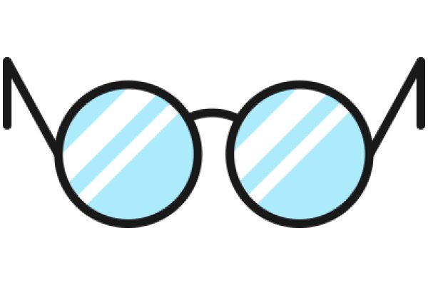 Stylish Blue and White Round Glasses with Black Frame