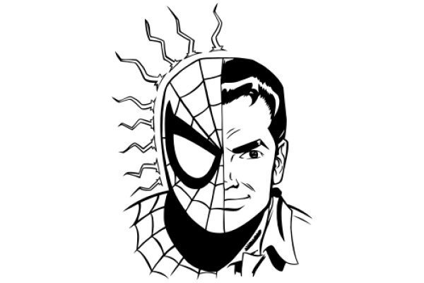 A Illustration of Spider-Man and a Man's Face