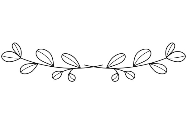 Simplistic Line Drawing of a Floral Branch