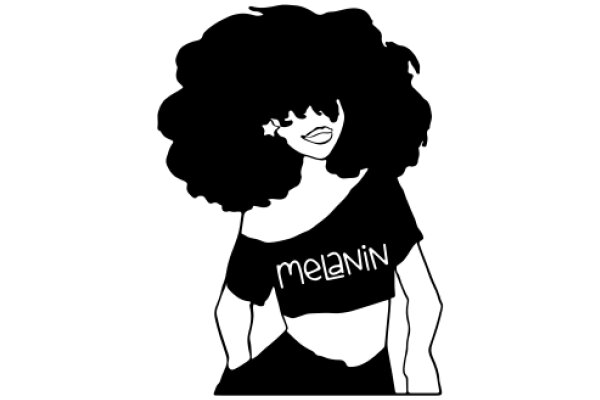 Stylized Illustration of a Woman with a Melanin Shirt