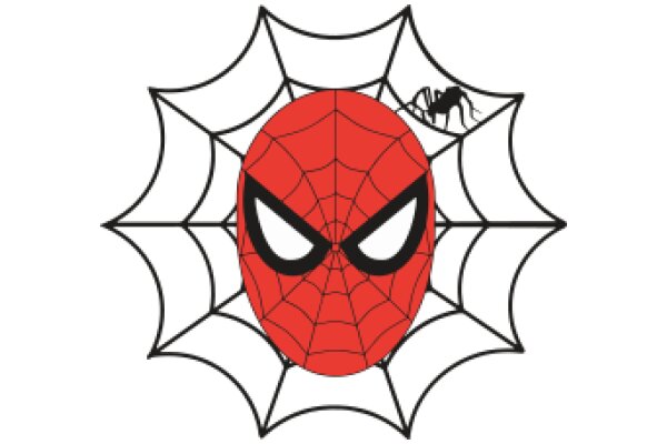 Spider-Man's Red Helmet in a Spider-Web Design