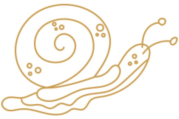 A Golden Snail on a White Background