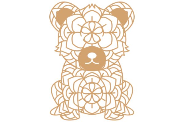 Stylized Floral Bear Design