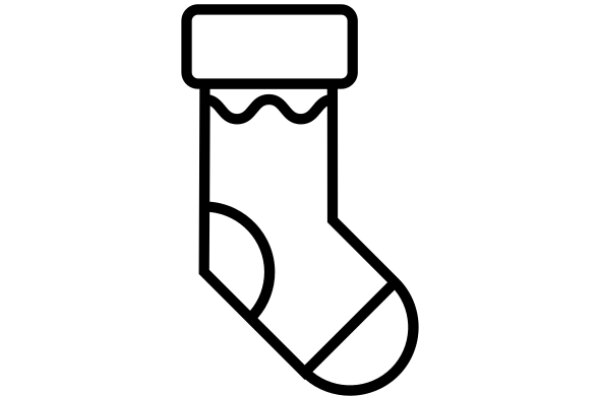 Simplistic Line Drawing of a Sock