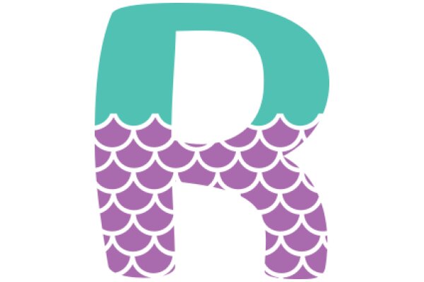 Stylized Letter 'R' with a Purple and White Scalloped Border