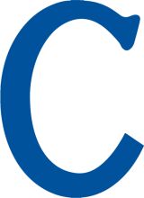 Stylized Blue Letter 'C' on a White Background