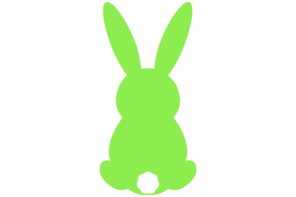 Vibrant Green Bunny Silhouette