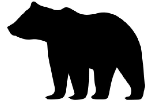 A Silhouette of a Bear on a White Background