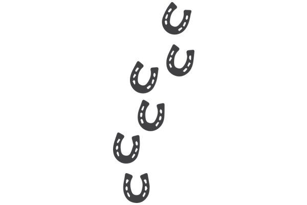 A Collection of Black Horse Shoes