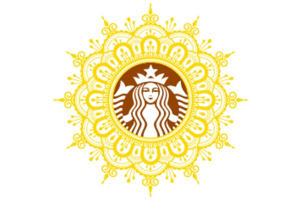 Stylized Starbucks Logo with Floral Design