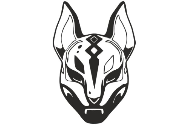 Stylized Cat Mask with Geometric Design