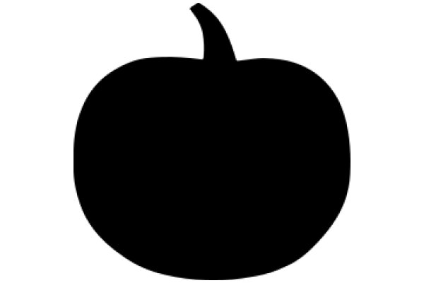 A Solid Black Silhouette of an Apple