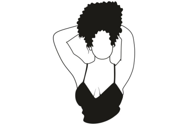 Silhouette of a Woman with Curly Hair