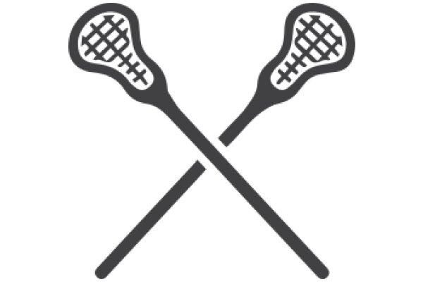 Two Lacrosse Sticks Crossed in a Graphic Design