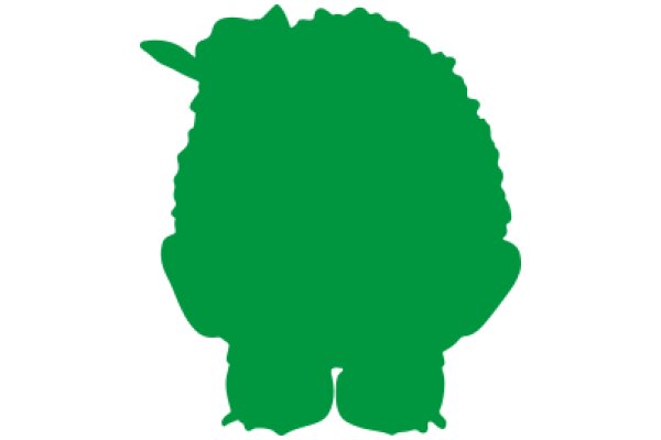 A Vibrant Green Silhouette of a Cartoon Character