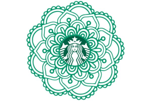 Stylized Starbucks Logo with Floral Design