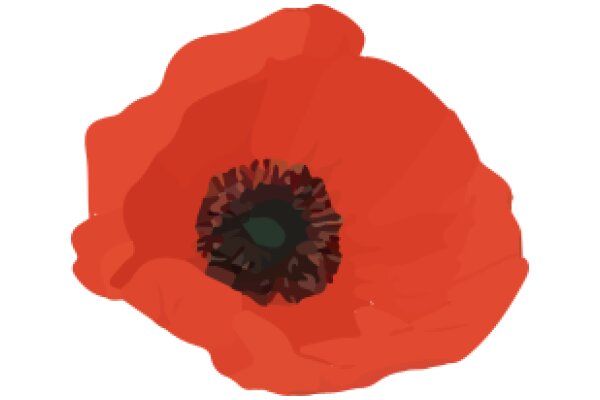 Vivid Red Poppy Flower Illustration