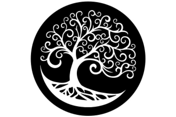 Stylized Tree and Moon Design