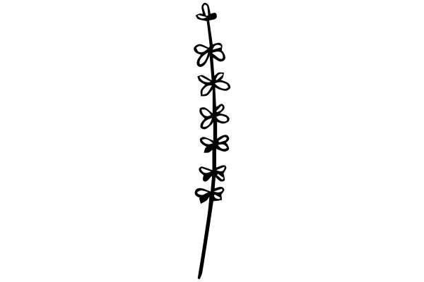 Simplicity in Design: A Line Drawing of a Flower Stem