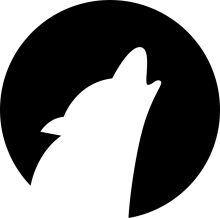 A Silhouette of a Wolf's Head in a Circle