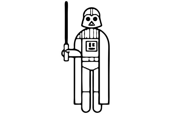 A Stylized Line Drawing of Darth Vader