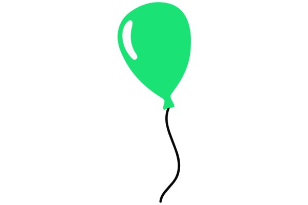 A Simple, Green Balloon Floating in the Air