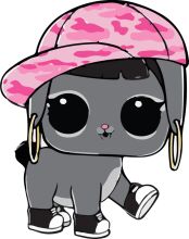 Adorable Cartoon Cat in a Pink Hat