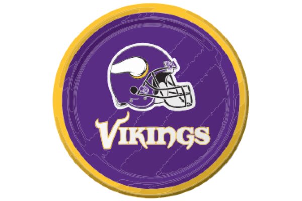 Vikings Fan Gear: A Purple and Gold Plate with a Football Helmet Design