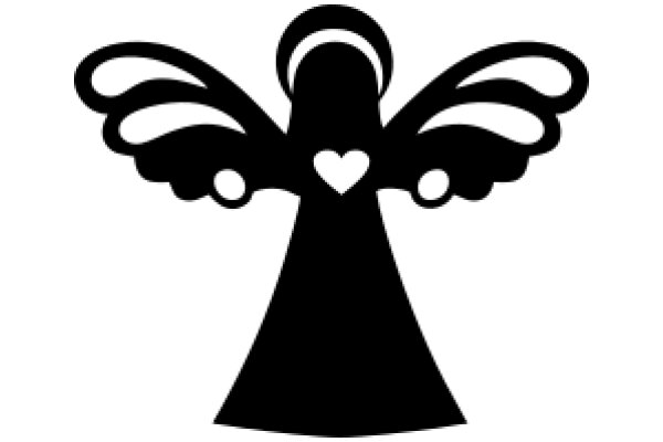 Silhouette of an Angel with a Heart