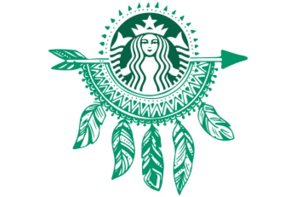 Stylized Starbucks Logo with Native American Design Elements