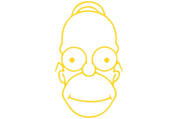 Simplistic Yellow Line Drawing of Homer Simpson's Face