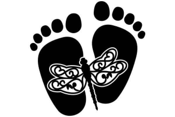 Footprint with a Butterfly Design