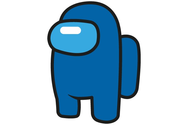 Stylized Blue Character with a Large Nose