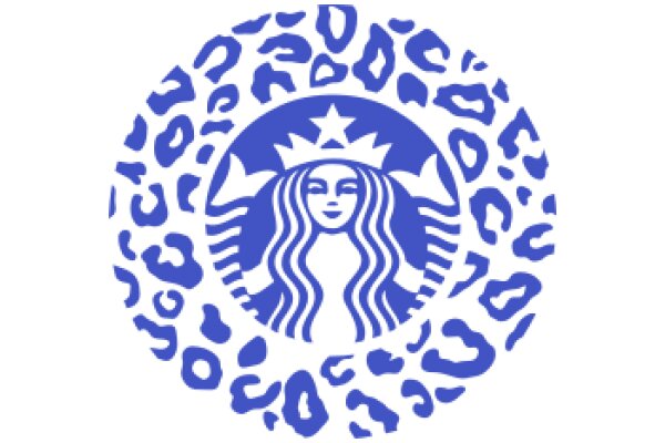 Stylized Starbucks Logo with Leopard Print Design