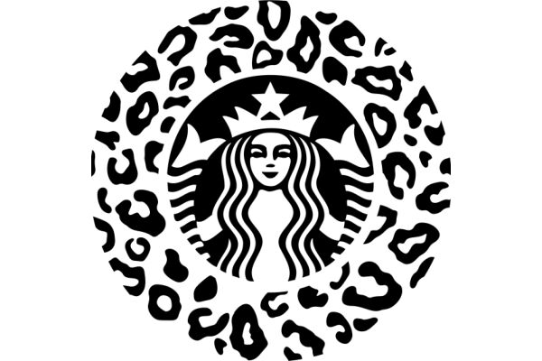 Starbucks Logo with Leopard Print Border