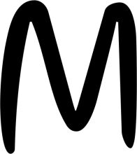 Simplistic Black Letter 'M' on a White Background